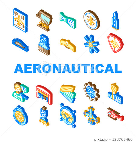 aeronautical engineer aviation icons set vector 123765460