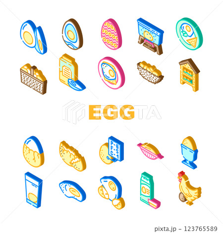 chicken egg farm brown icons set vector 123765589