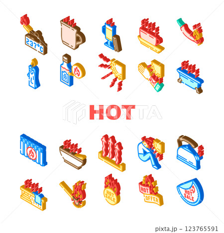 hot heat cold fire icons set vector 123765591