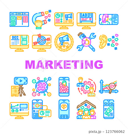 social media marketing internet icons set vector social media marketing internet icons set vector 123766062
