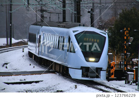 雪景色を眺めつつ超豪華特急は日光・鬼怒川へ… 東武鉄道・特急『スペーシアX』N100系 123766229