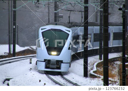 雪景色を眺めつつ超豪華特急は日光・鬼怒川へ… 東武鉄道・特急『スペーシアX』N100系 123766232