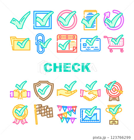 check mark yes correct icons set vector 123766299