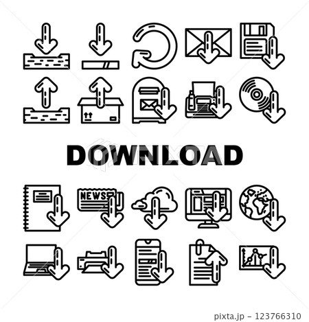 download app web arrow icons set vector 123766310