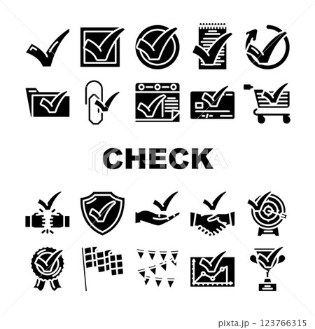 check mark yes correct icons set vector check mark yes correct icons set vector 123766315