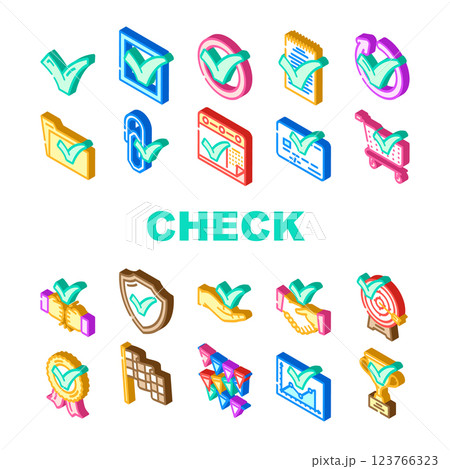 check mark yes correct icons set vector 123766323