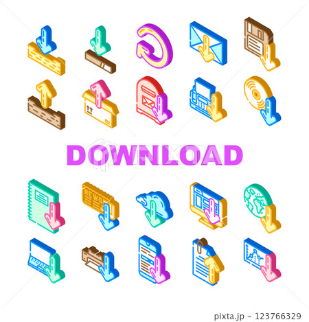 download app web arrow icons set vector 123766329