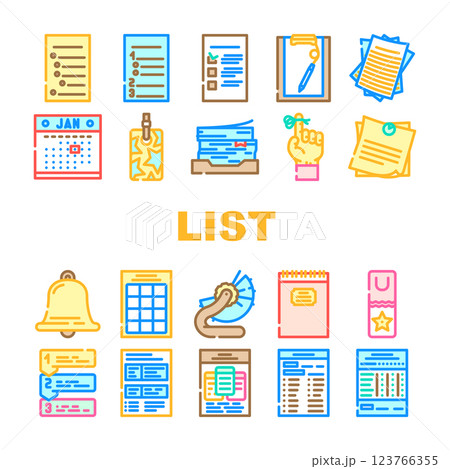 list checklist document check icons set vector list checklist document check icons set vector 123766355