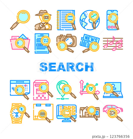 search web internet bar icons set vector 123766356