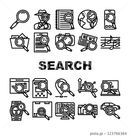 search web internet bar icons set vector 123766364