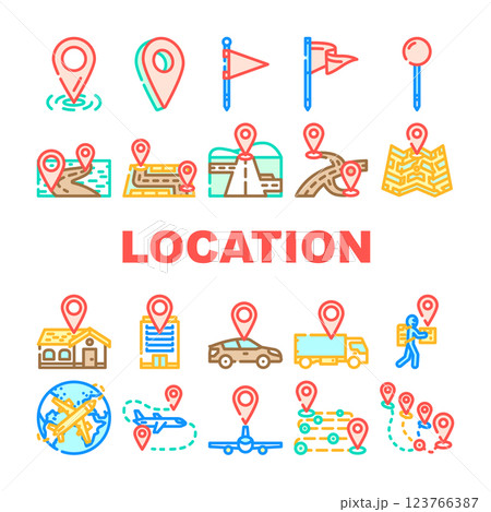location pin map place point icons set vector 123766387