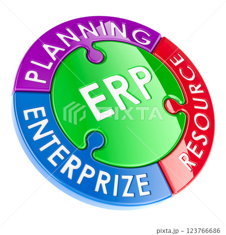 Enterprise Resource Planning, ERP concept. 3D rendering 123766686
