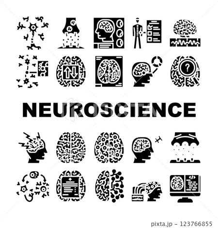 neuroscience brain doctor medical icons set vector neuroscience brain doctor medical icons set vector 123766855