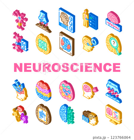 neuroscience brain doctor medical icons set vector 123766864