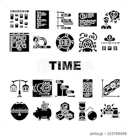 time management schedule task icons set vector 123766898