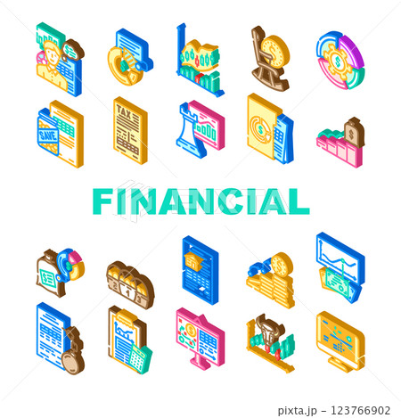 financial advisor consult real icons set vector 123766902