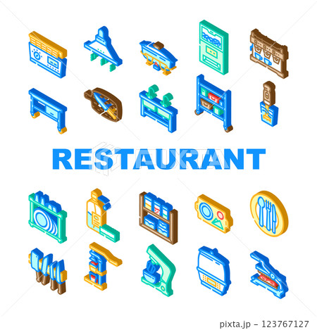restaurant equipment kitchen icons set vector restaurant equipment kitchen icons set vector 123767127