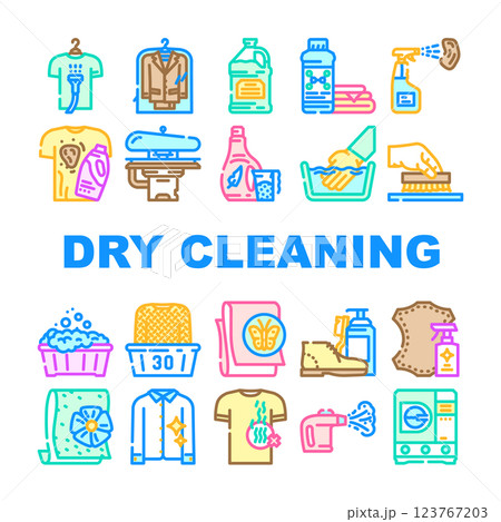 dry cleaning laundry service icons set vector dry cleaning laundry service icons set vector 123767203