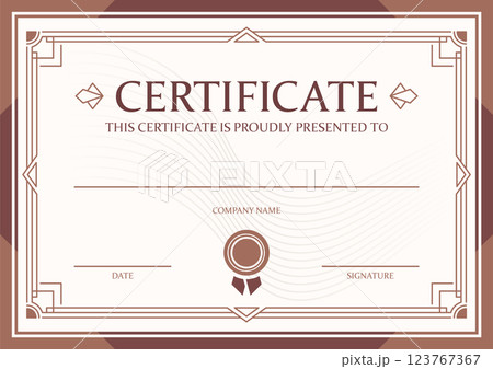 Certificate retro frame document blank Certificate retro frame document blank 123767367