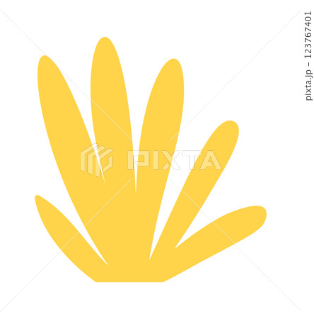 Yellow grass leaves doodle element Yellow grass leaves doodle element 123767401