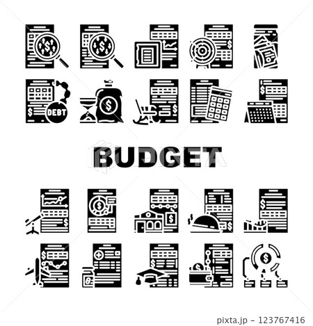 budget planning finance icons set vector 123767416