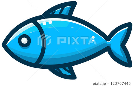 シンプルな魚のイラスト シンプルな魚のイラスト 123767446
