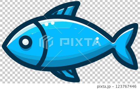 シンプルな魚のイラスト シンプルな魚のイラスト 123767446