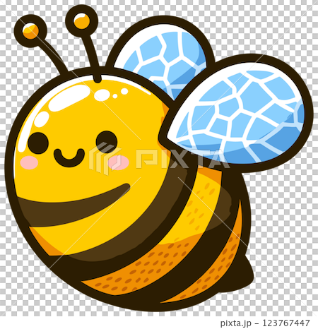 デフォルメの蜜蜂のイラスト デフォルメの蜜蜂のイラスト 123767447