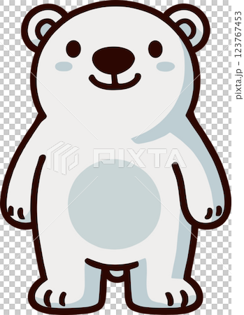 面向前方的可愛北極熊角色 123767453