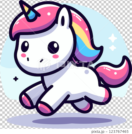 可愛いユニコーンのイラスト 123767465