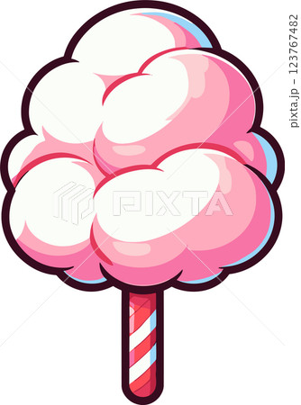 ピンクの綿菓子のイラスト 123767482