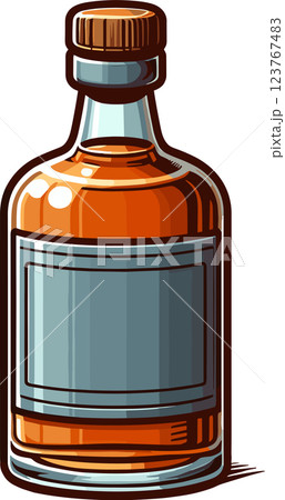 ウイスキーの瓶のイラスト 123767483