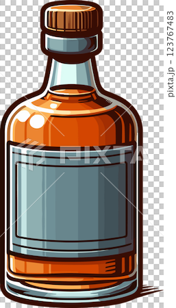 ウイスキーの瓶のイラスト 123767483