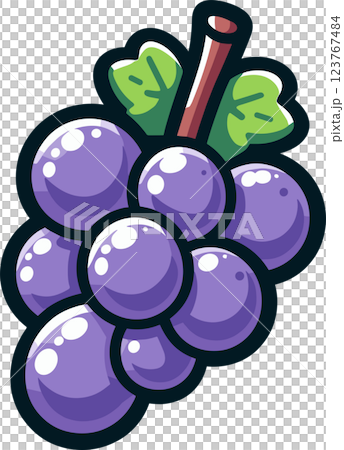 シンプルで可愛いブドウのイラスト 123767484