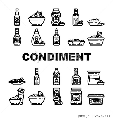 condiment ketchup mustard icons set vector condiment ketchup mustard icons set vector 123767544