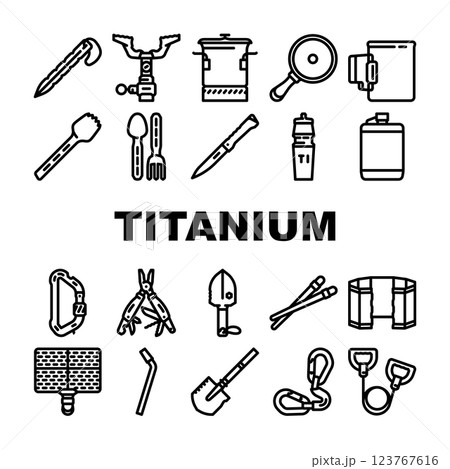 titanium accessories jewelry icons set vector titanium accessories jewelry icons set vector 123767616