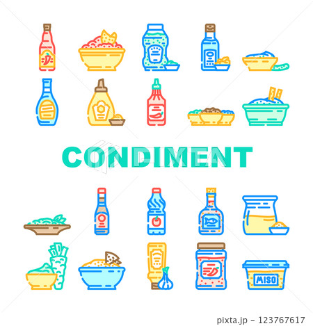 condiment ketchup mustard icons set vector condiment ketchup mustard icons set vector 123767617