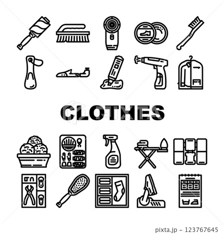 clothes care laundry ironing icons set vector clothes care laundry ironing icons set vector 123767645