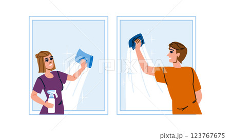 microfiber cleaning windows parents vector microfiber cleaning windows parents vector 123767675
