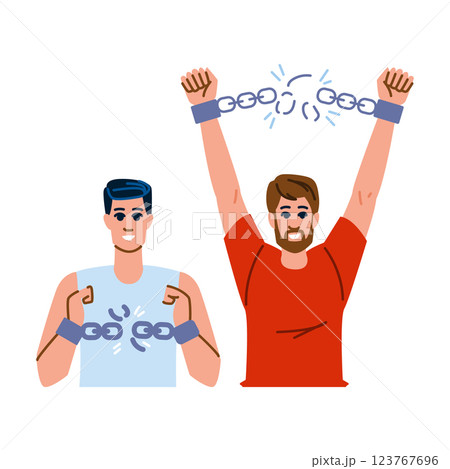 resilience hands breaking chain man vector 123767696