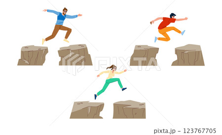 risk jumping over cliff vector risk jumping over cliff vector 123767705