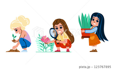 blossom botanical kid girl vector 123767895