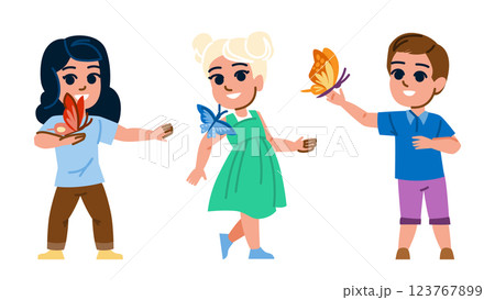 nature butterfly kid vector 123767899