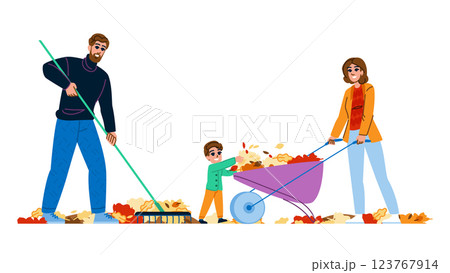 yard family raking leaves vector yard family raking leaves vector 123767914