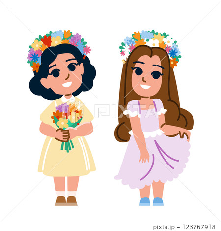 headpiece flower crown kid girl vector headpiece flower crown kid girl vector 123767918