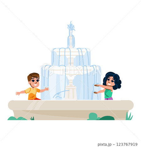 splash fountain kid vector 123767919