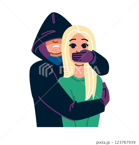 escape kidnapping woman vector escape kidnapping woman vector 123767939