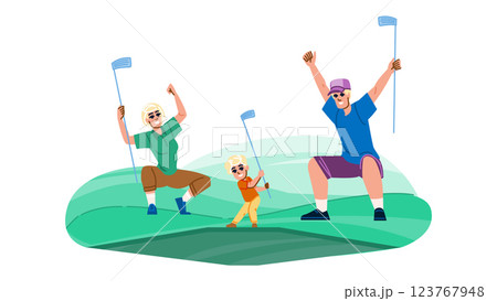 fun mini golf family vector fun mini golf family vector 123767948