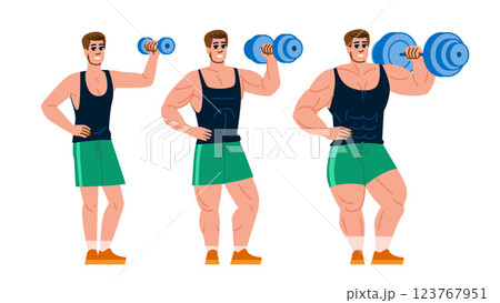 workout muscle building man vector 123767951