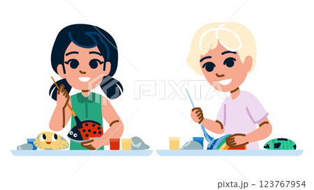 art painting rocks kid vector 123767954